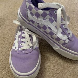 Youth size 13 purple checkered Vans